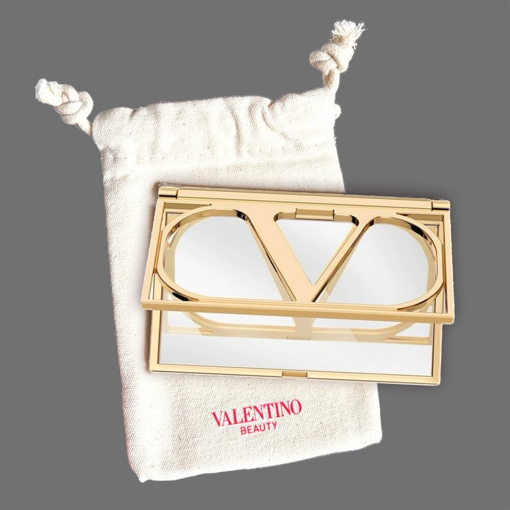 Valentino Beauty Cosmetic Mirror w/ Protective Pouch in Original Packaging
